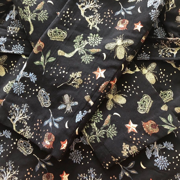 H&M Botanical Embroidered Midi Length Jacket in Black Size S - Picture 13 of 15